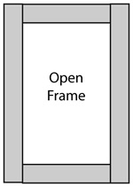 one Lite Open Frame Glass Cabinet Door